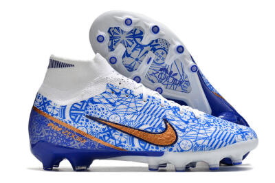 Men's Nike Air Zoom Mercurial Superfly 9 Elite AG Football Boots - Blue/White