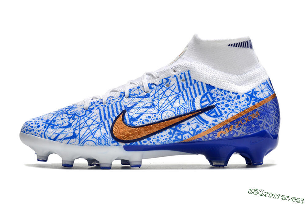 Men's Nike Air Zoom Mercurial Superfly 9 Elite AG Football Boots - Blue/White 0