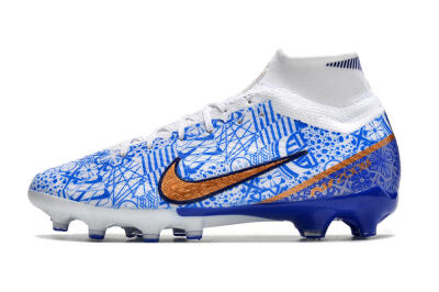 Men's Nike Air Zoom Mercurial Superfly 9 Elite AG Football Boots - Blue/White