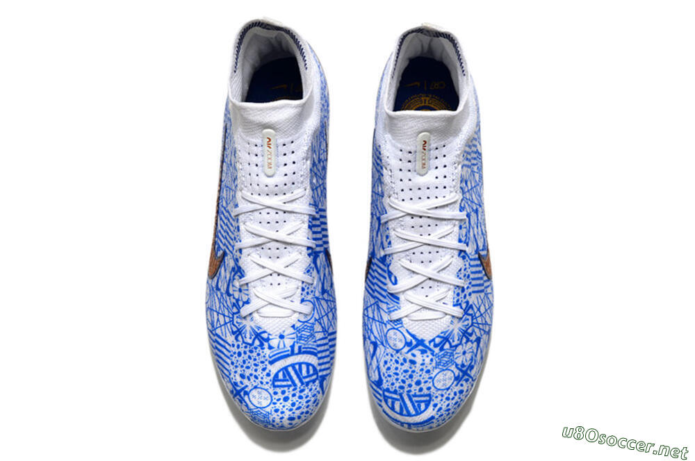 Men's Nike Air Zoom Mercurial Superfly 9 Elite AG Football Boots - Blue/White 4
