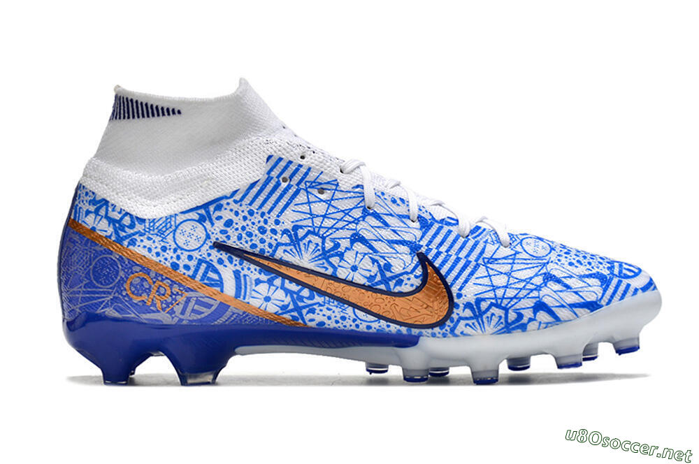 Men's Nike Air Zoom Mercurial Superfly 9 Elite AG Football Boots - Blue/White 7