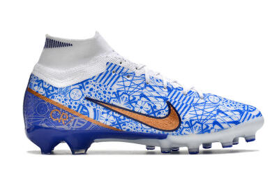 Men's Nike Air Zoom Mercurial Superfly 9 Elite AG Football Boots - Blue/White