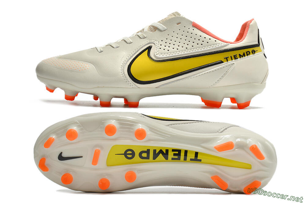 Men's Nike Tiempo Legend 9 Elite FG Football Boots - White/Yellow 1