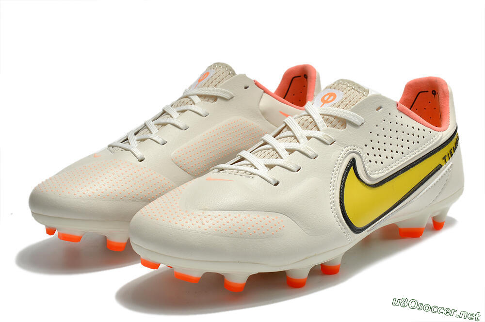 Men's Nike Tiempo Legend 9 Elite FG Football Boots - White/Yellow 5
