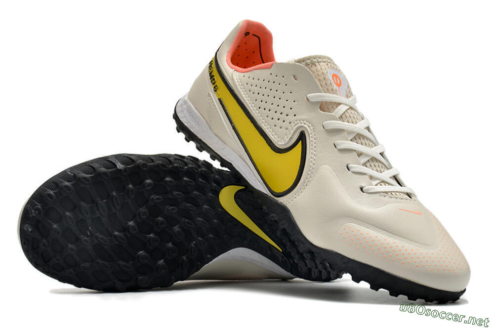 Men's Nike Tiempo Legend 9 Pro TF Football Shoes - White/Yellow 4