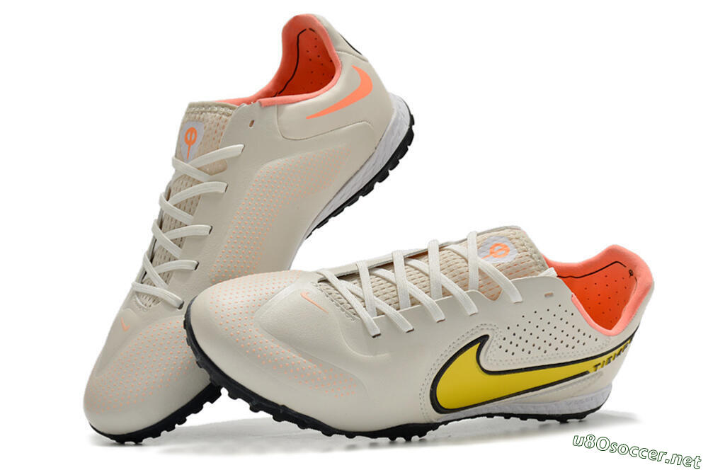 Men's Nike Tiempo Legend 9 Pro TF Football Shoes - White/Yellow 6
