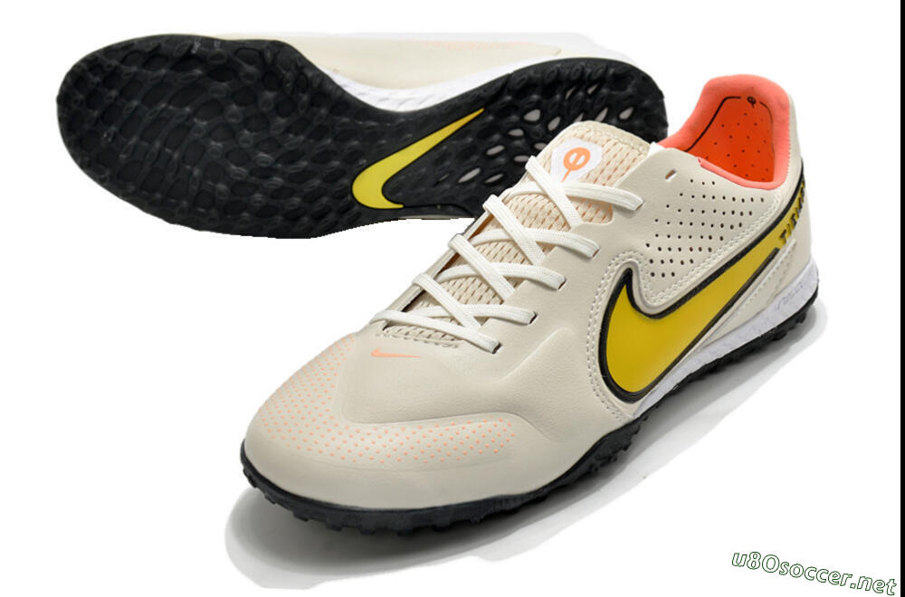 Men's Nike Tiempo Legend 9 Pro TF Football Shoes - White/Yellow 3