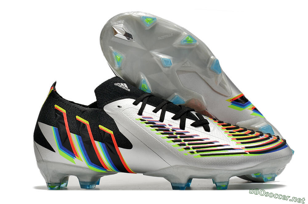 Men's Adidas Predator FIFA World Cup Qatar 2022 Edge+ FG Football Boots - Silver/Black 2