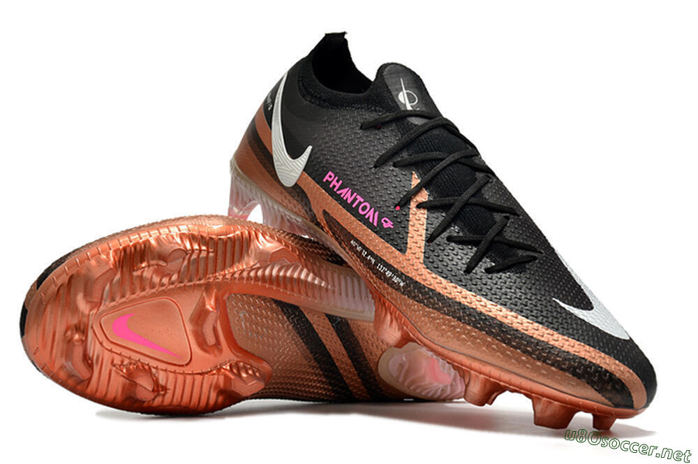 Men's Nike Phantom GT Elite FG Football Boots - Black/Gold/White 4
