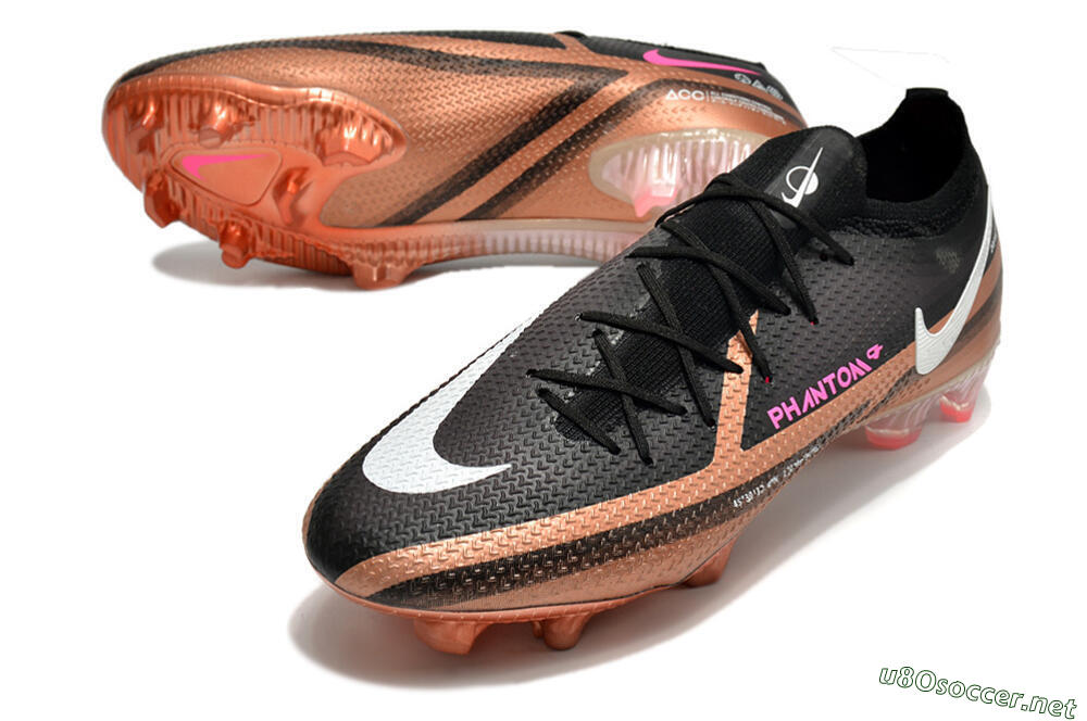Men's Nike Phantom GT Elite FG Football Boots - Black/Gold/White 3