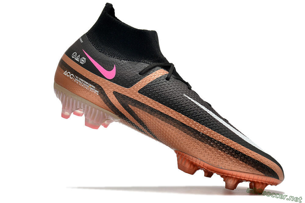 Men's Nike Phantom GT 2 DF Elite FG Football Boots - Black/Gold/White 7