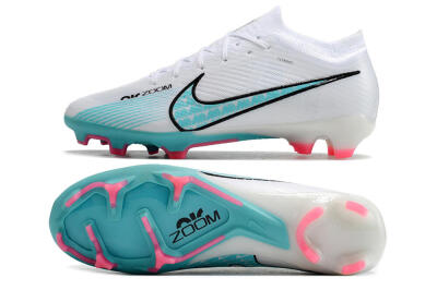 Unisex Nike Air Zoom Mercurial Vapor 15 Elite FG Football Boots - White/Blue/Pink