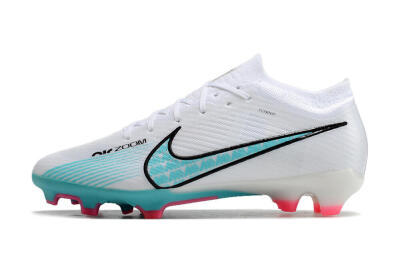 Unisex Nike Air Zoom Mercurial Vapor 15 Elite FG Football Boots - White/Blue/Pink