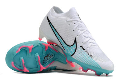 Unisex Nike Air Zoom Mercurial Vapor 15 Elite FG Football Boots - White/Blue/Pink