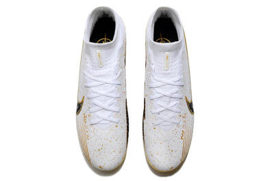 Unisex Nike Air Zoom Mercurial Superfly 9 Elite FG Football Boots - White/Black/Gold