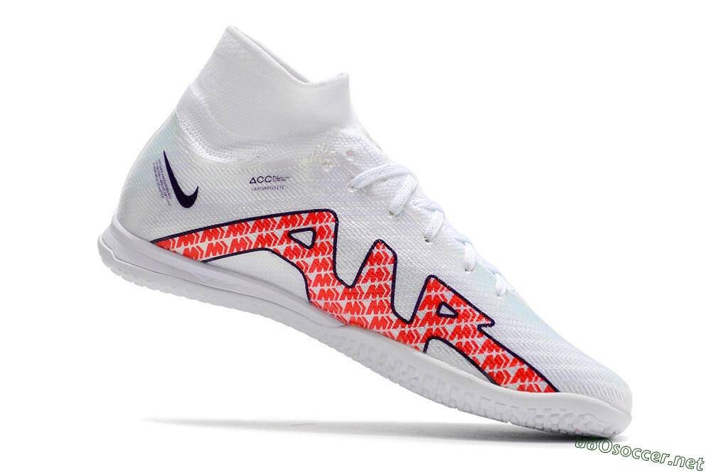 Unisex Nike Air Zoom Mercurial Superfly 9 Elite IC Football Shoes - White/Red/Black 4