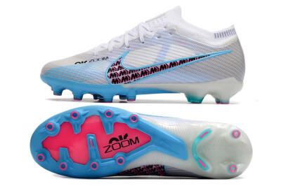 Unisex Nike Air Zoom Mercurial Vapor 15 Elite AG Football Boots - White/Blue/Pink