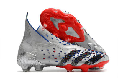 Men's Adidas Predator Freak+ FG Football Boots - Silver/Black/Blue/Red
