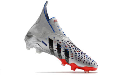 Men's Adidas Predator Freak+ FG Football Boots - Silver/Black/Blue/Red