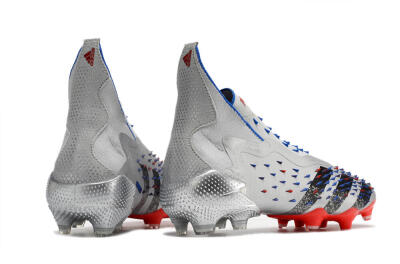 Men's Adidas Predator Freak+ FG Football Boots - Silver/Black/Blue/Red