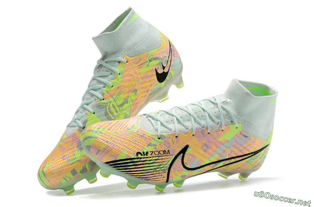 Unisex Nike Air Zoom Mercurial Superfly 9 Elite AG Football Boots - Green/Orange 6