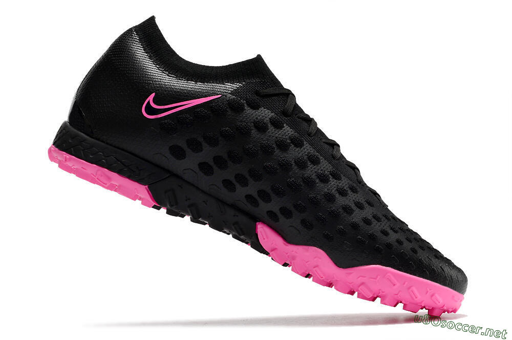 Men's Nike Phantom Ultra Venom TF Football Shoes - Black/Pink 4