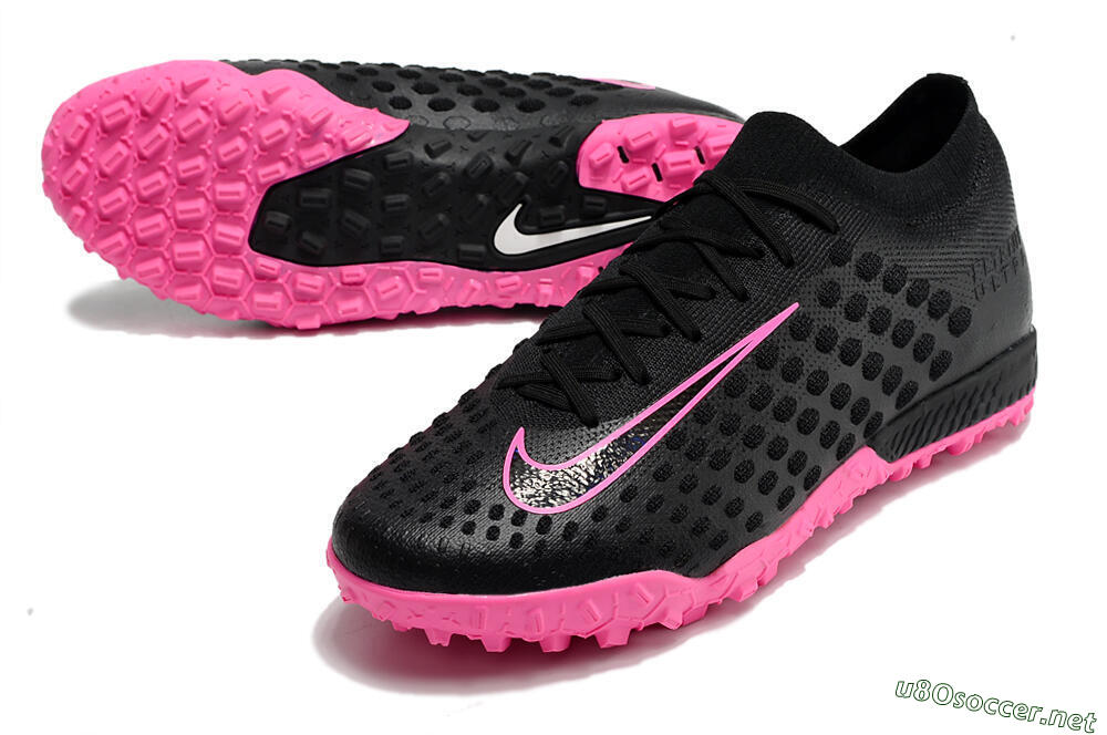 Men's Nike Phantom Ultra Venom TF Football Shoes - Black/Pink 3