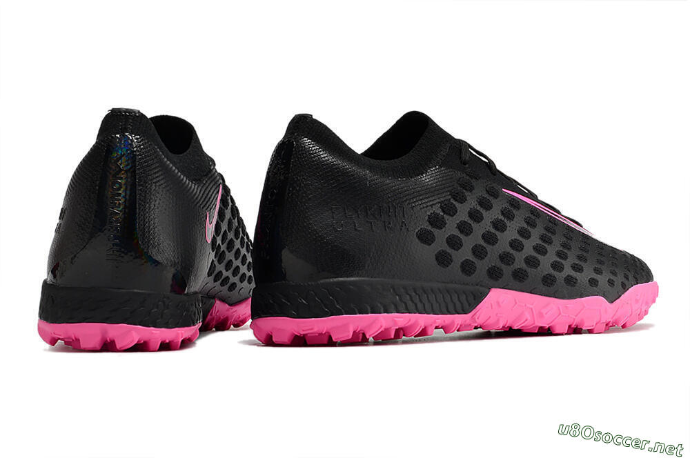 Men's Nike Phantom Ultra Venom TF Football Shoes - Black/Pink 6