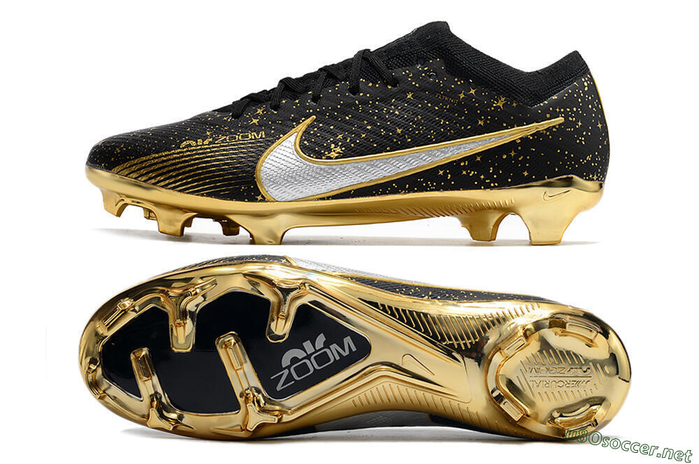 Men's Nike Air Zoom Mercurial Vapor 15 Elite FG Football Boots - Black/Gold 1