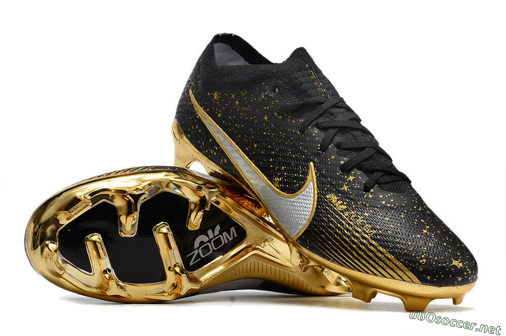 Men's Nike Air Zoom Mercurial Vapor 15 Elite FG Football Boots - Black/Gold 3
