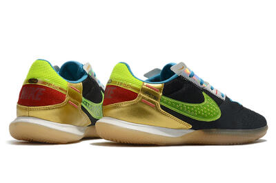 Men's Nike Streetgato IC Football Shoes - Grey/Black/Green/Red