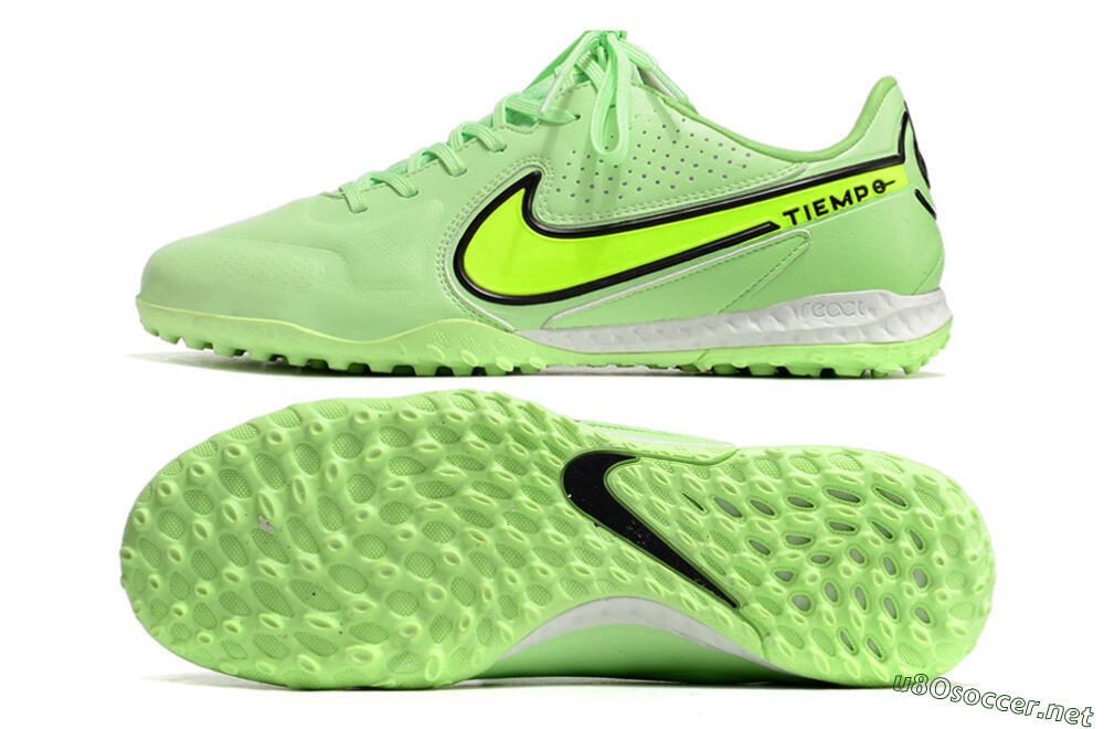 Men's Nike React Tiempo Legend 9 Pro TF Football Shoes - Green/Black 1