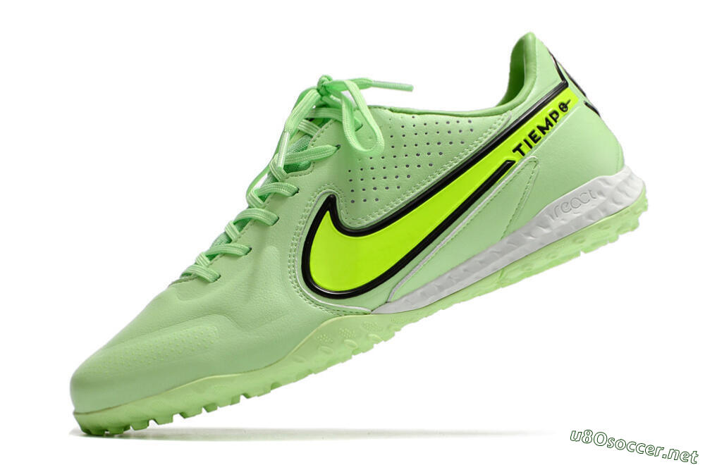 Men's Nike React Tiempo Legend 9 Pro TF Football Shoes - Green/Black 5