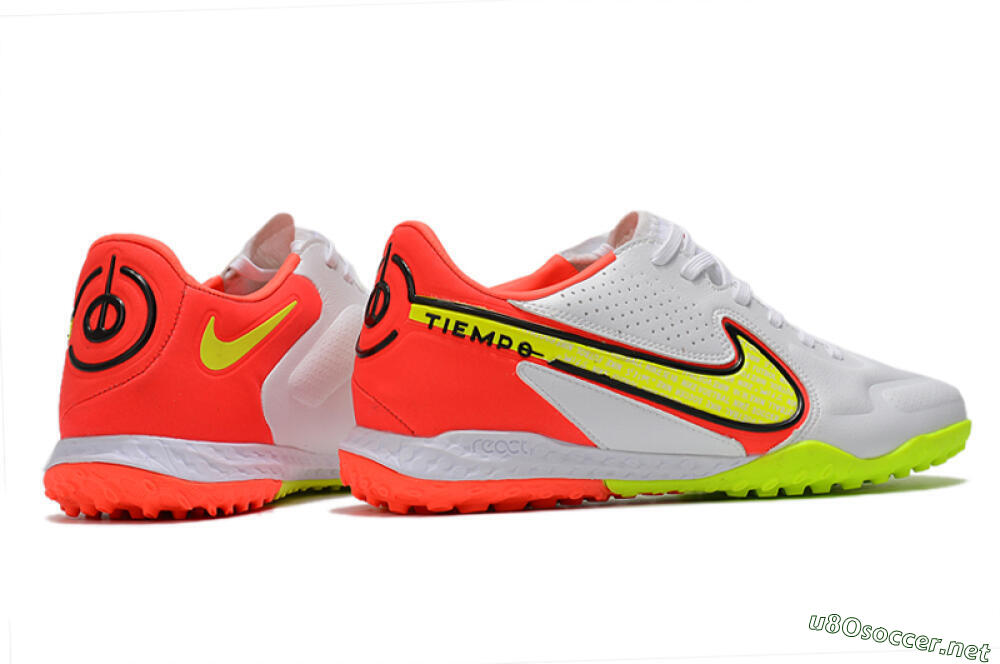 Men's Nike React Tiempo Legend 9 Pro TF Football Shoes - White/Red/Yellow 6