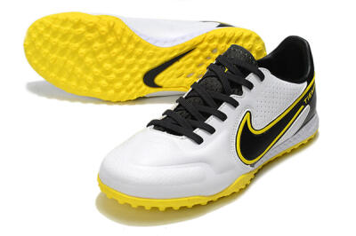 Men's Nike React Tiempo Legend 9 Pro TF Football Shoes - White/Black/Yellow