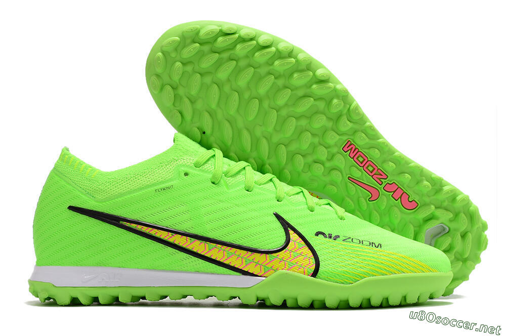 Men's Nike Air Zoom Mercurial Vapor 15 Elite TF Football Shoes - Green/Yellow/Pink 2