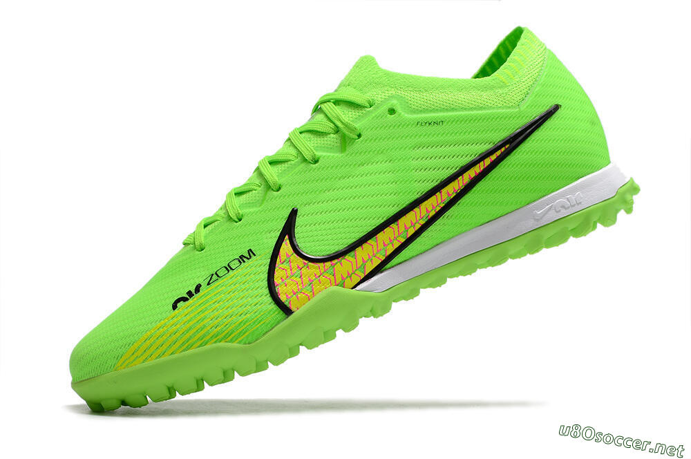 Men's Nike Air Zoom Mercurial Vapor 15 Elite TF Football Shoes - Green/Yellow/Pink 5