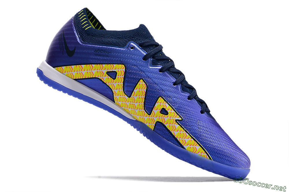 Men's Nike Air Zoom Mercurial Vapor 15 Elite IC Football Shoes - Blue/Green/Yellow 4