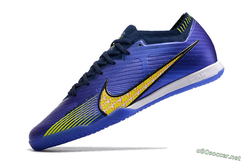 Men's Nike Air Zoom Mercurial Vapor 15 Elite IC Football Shoes - Blue/Green/Yellow 5
