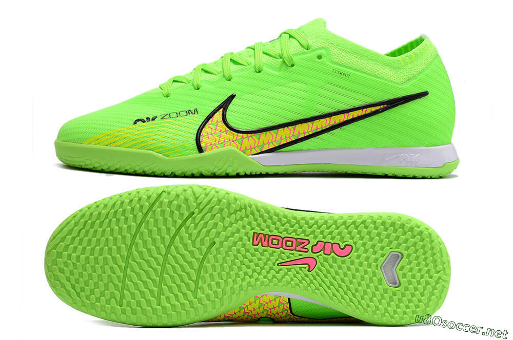 Men's Nike Air Zoom Mercurial Vapor 15 Elite IC Football Shoes - Green/Yellow/Pink 1