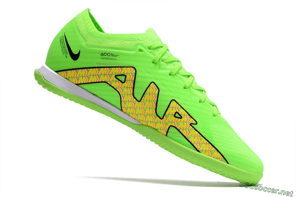 Men's Nike Air Zoom Mercurial Vapor 15 Elite IC Football Shoes - Green/Yellow/Pink 4