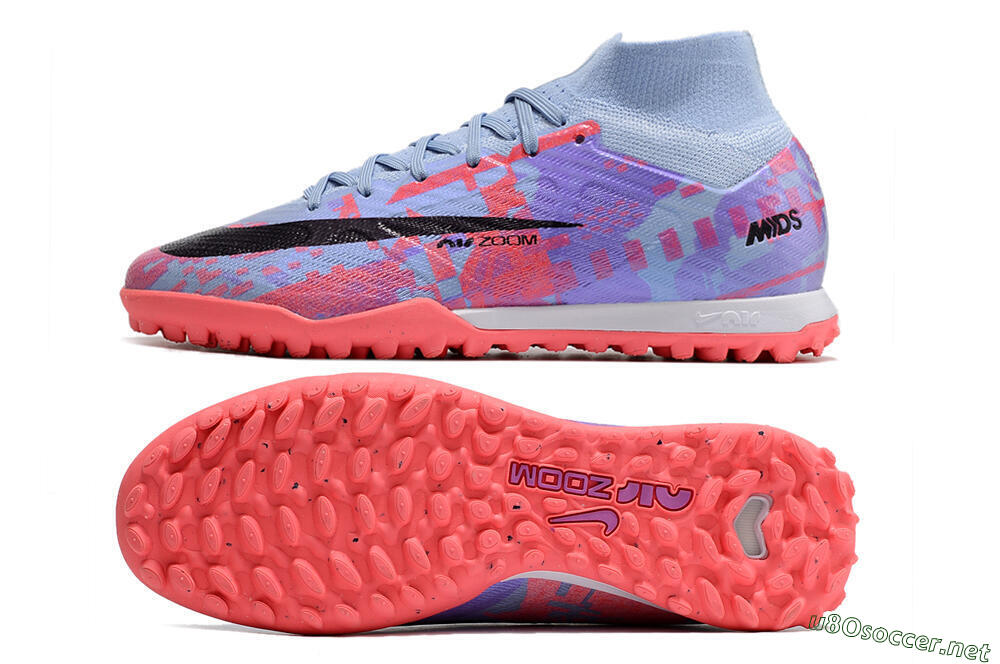 Men's Nike Air Zoom Mercurial Superfly 9 Elite TF Football Shoes - Blue/Purple/Red 1
