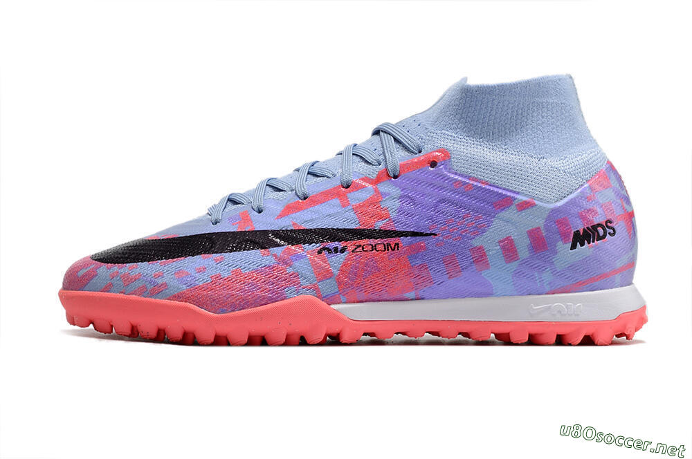 Men's Nike Air Zoom Mercurial Superfly 9 Elite TF Football Shoes - Blue/Purple/Red 0