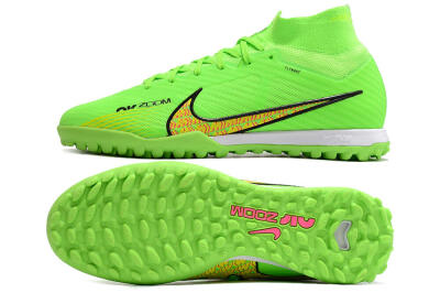 Men's Nike Air Zoom Mercurial Superfly 9 Elite TF Football Shoes - Green/Yellow/Pink