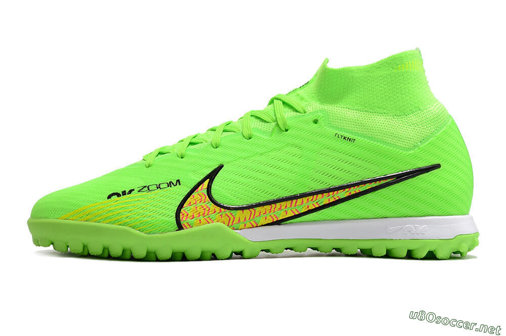 Men's Nike Air Zoom Mercurial Superfly 9 Elite TF Football Shoes - Green/Yellow/Pink 0