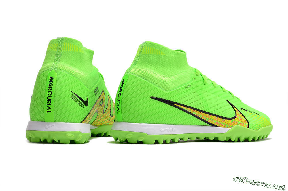 Men's Nike Air Zoom Mercurial Superfly 9 Elite TF Football Shoes - Green/Yellow/Pink 6