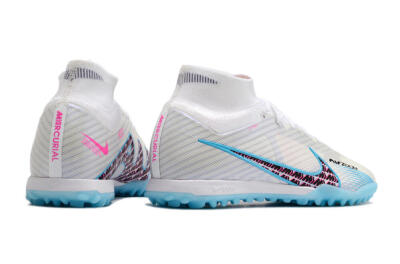 Men's Nike Air Zoom Mercurial Superfly 9 Elite TF Football Shoes - White/Blue/Pink