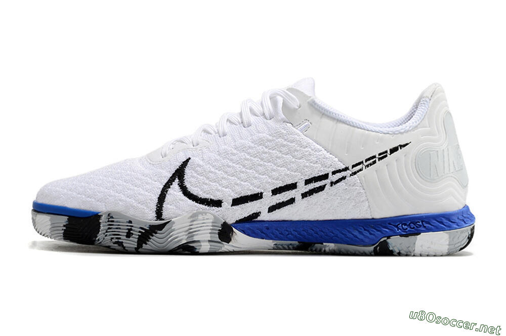 Men's Nike Reactgato IC Football Shoes - White/Black/Blue 0
