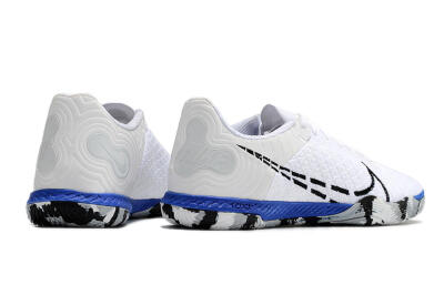 Men's Nike Reactgato IC Football Shoes - White/Black/Blue