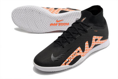 Men's Nike Air Zoom Mercurial Superfly 9 Elite IC Football Shoes - Black/White/Orange